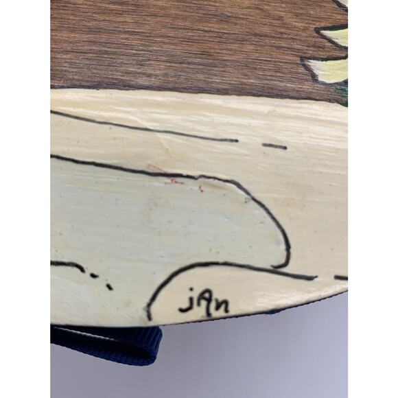 Vintage Hand Painted Signed Basket Purse Girl Ice Skating 8” x 5.75” Lined - Picture 3 of 9